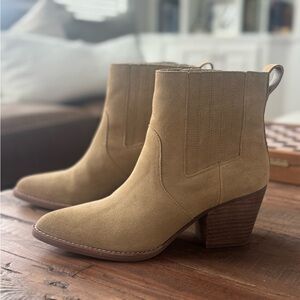 J Crew suede boots camel western style